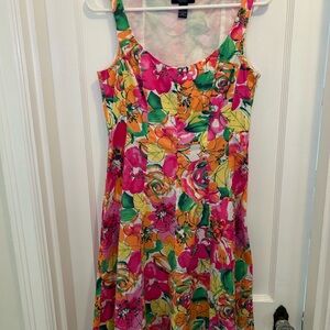 Chaps Floral Fit & Flare Tank Dress